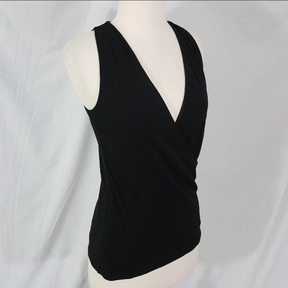 Lauren Ralph Lauren Black Surplice Tank Top sz XS - Picture 2 of 6